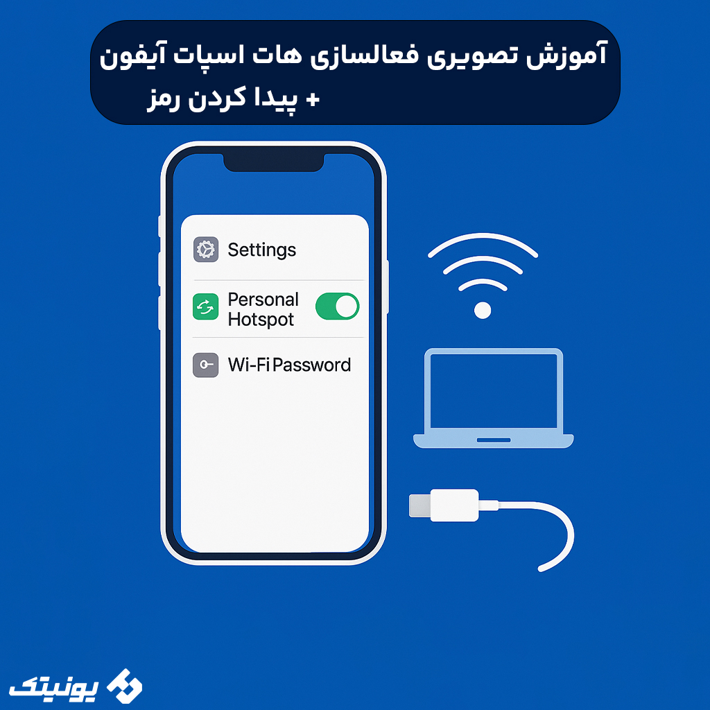 نحوه فعال سازی نقطه اتصال آیفون + رمز