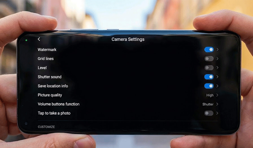 گزینه های مربوط به تنظیمات دوربین گوشی شیائومی