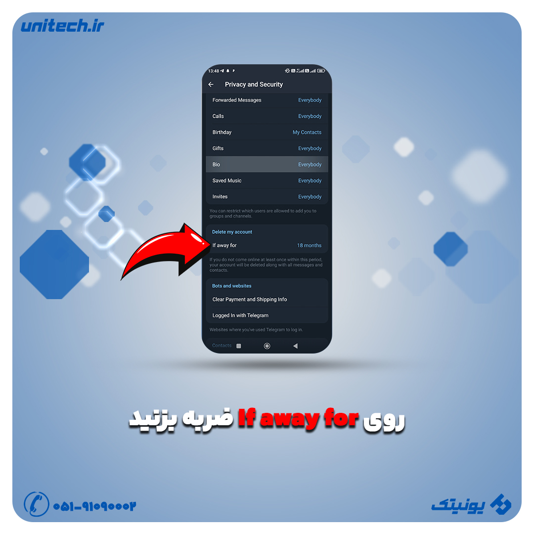 دیلیت اکانت تلگرام