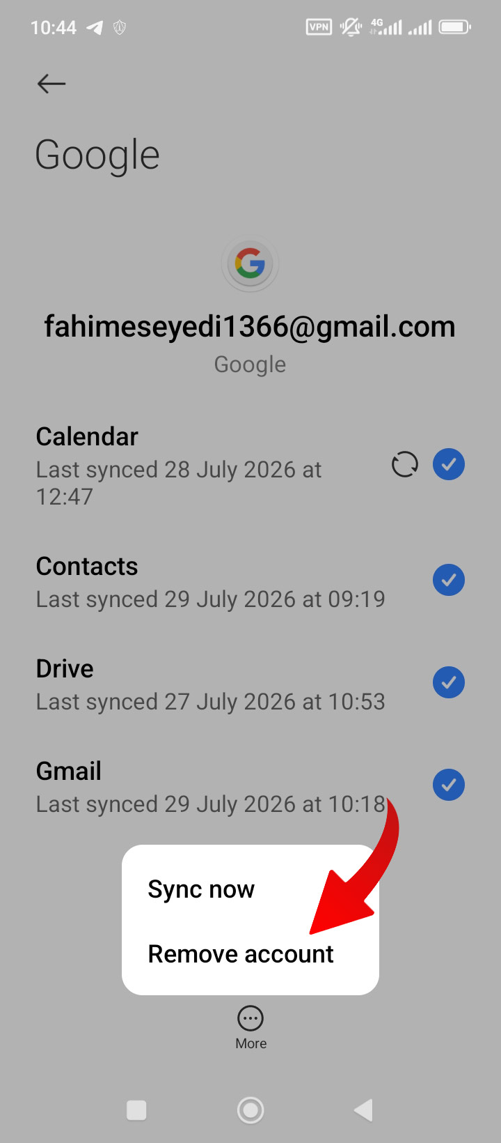 حذف جیمیل از گوشی شیائومی (مرحله پنجم)