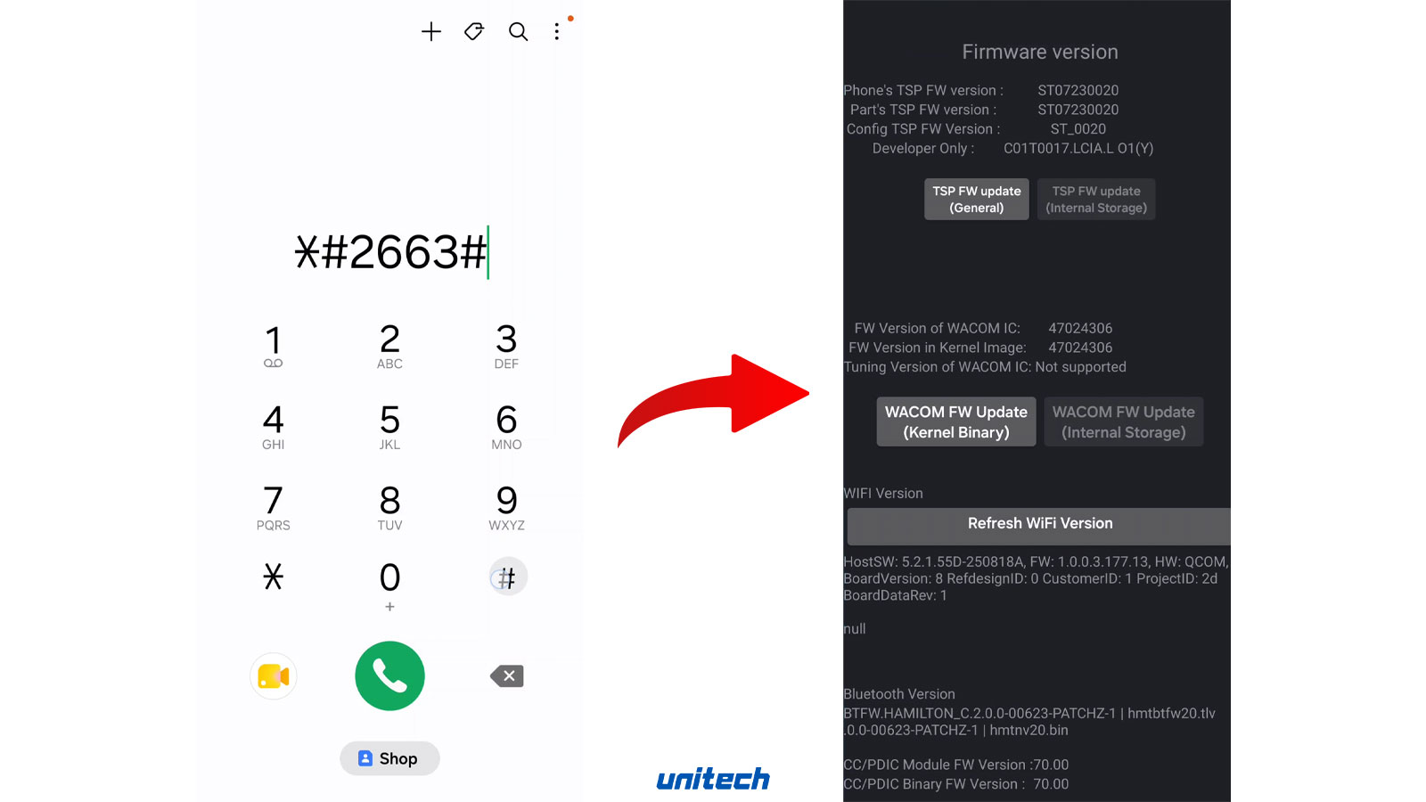 کد دستوری سامسونگ