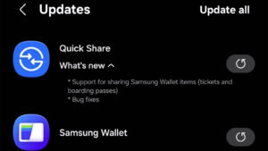 آیتم های Samsung Wallet به Quick Share اضافه شد 300x169