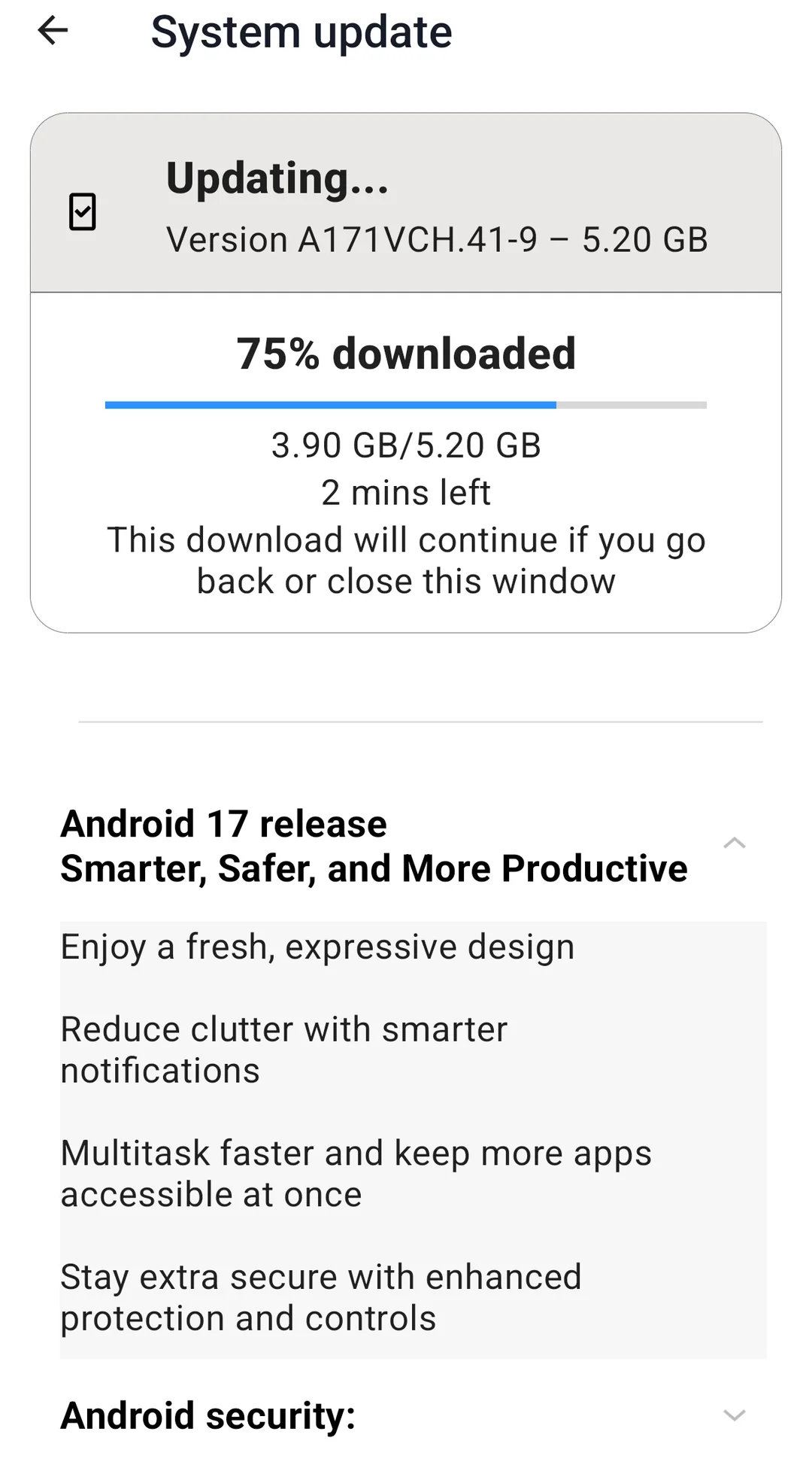 Motorola Edge 60 Fusion Android 17 update
