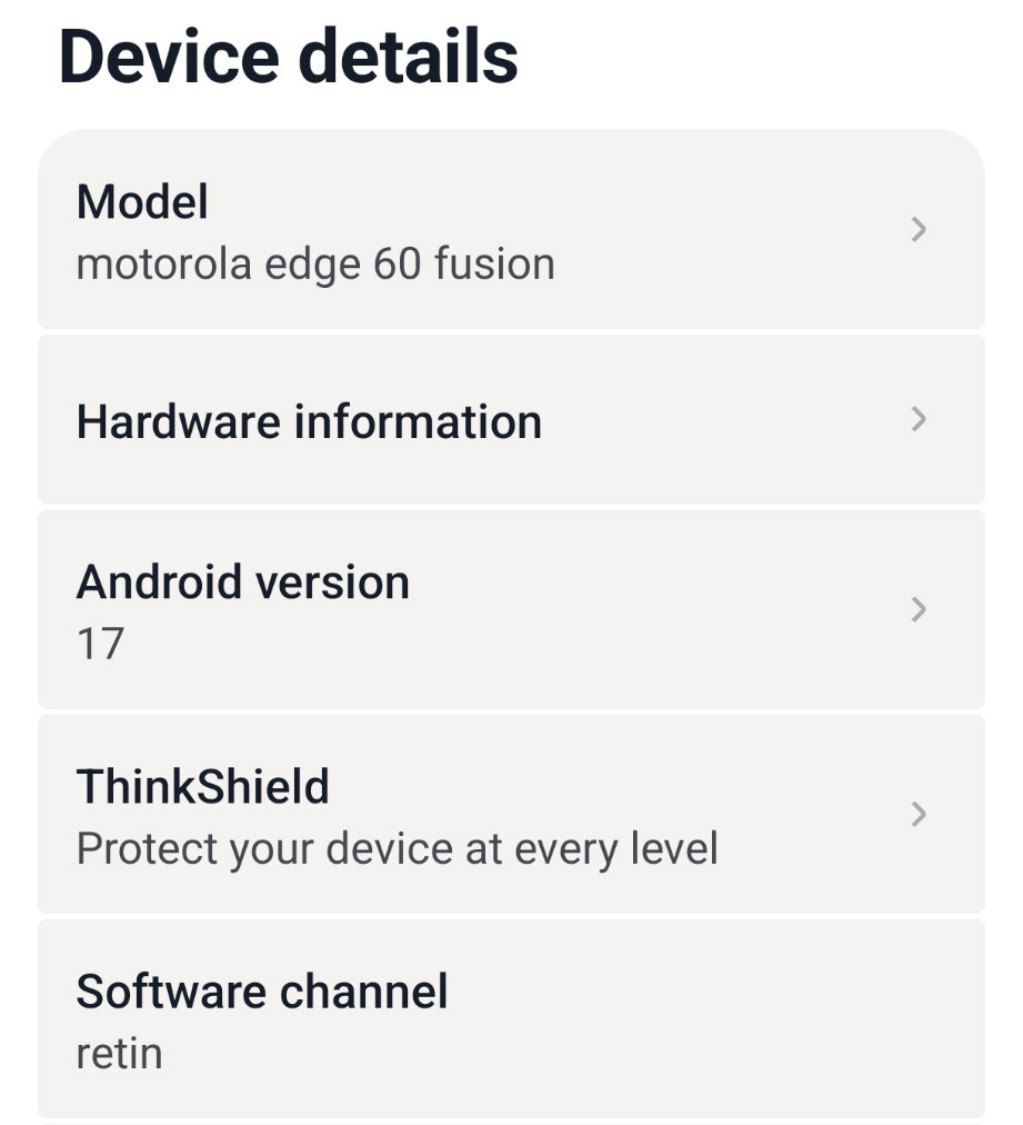 Motorola Edge 60 Fusion Android 17 update