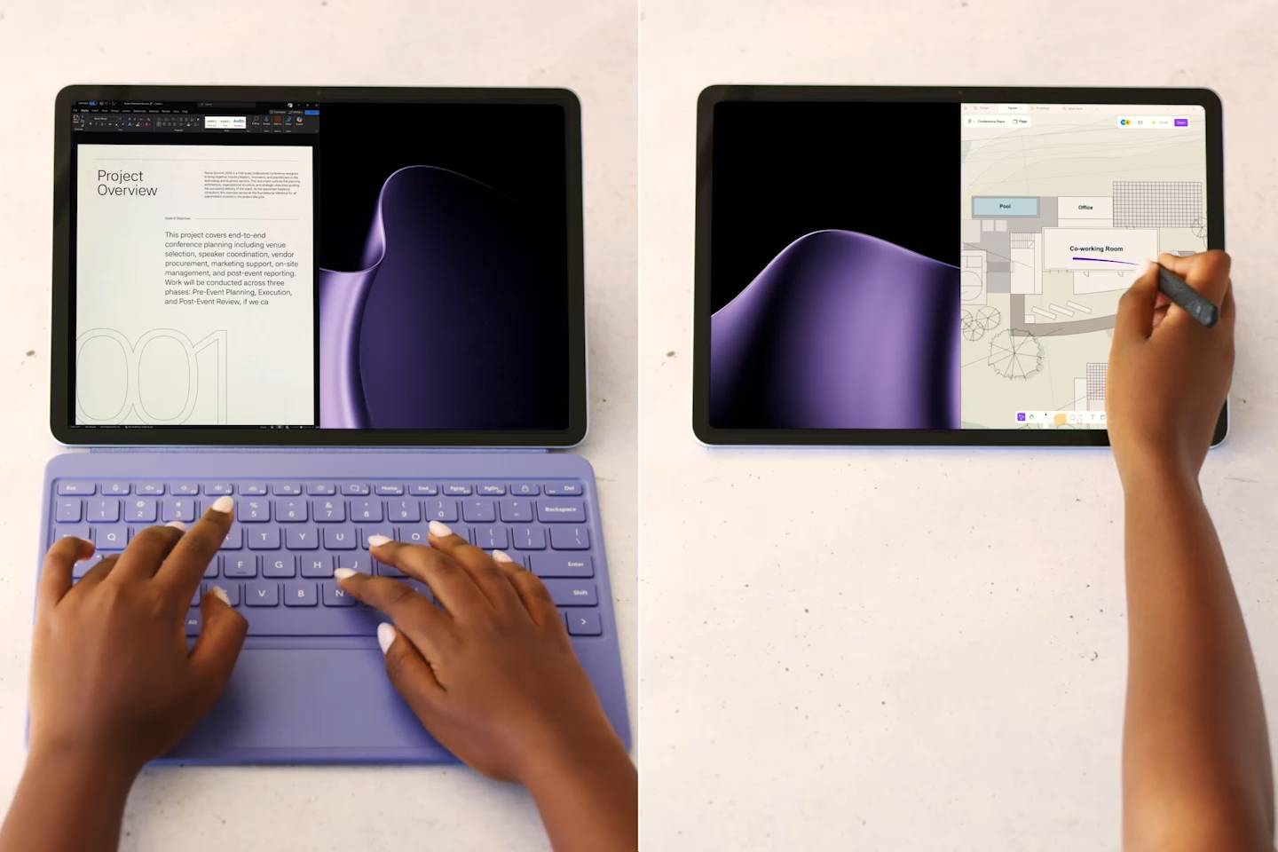 The Surface Pro 12” supports touch and stylus input