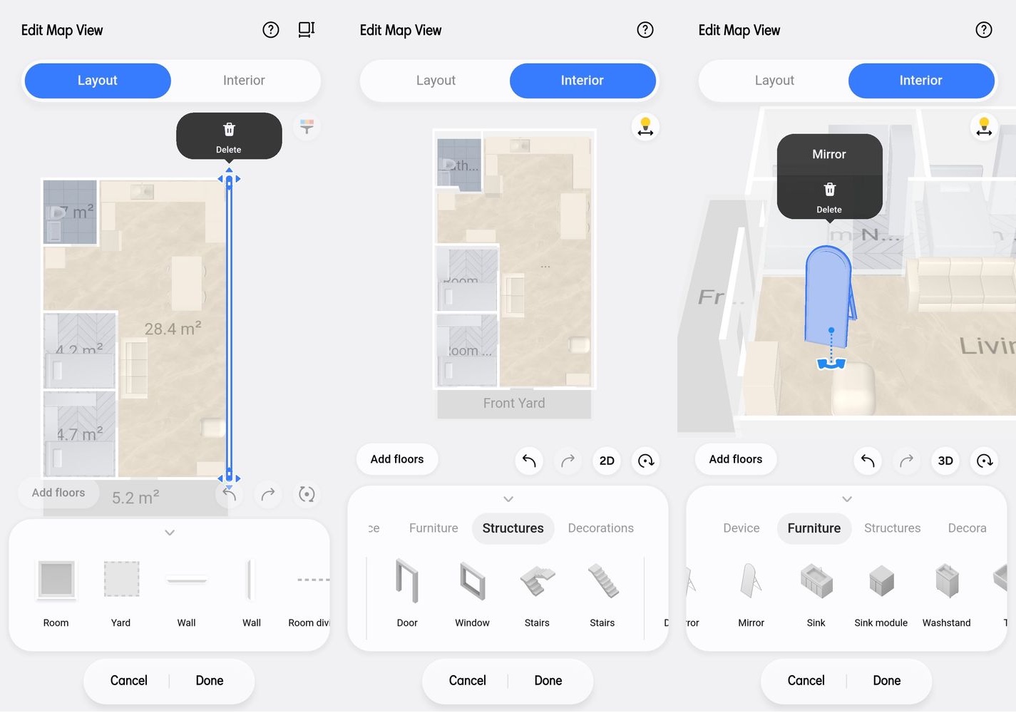 Samsung SmartThings UI Redesign Android One UI 9 September 2026 Home Exterior Interior Layout Editing Adding Furniture