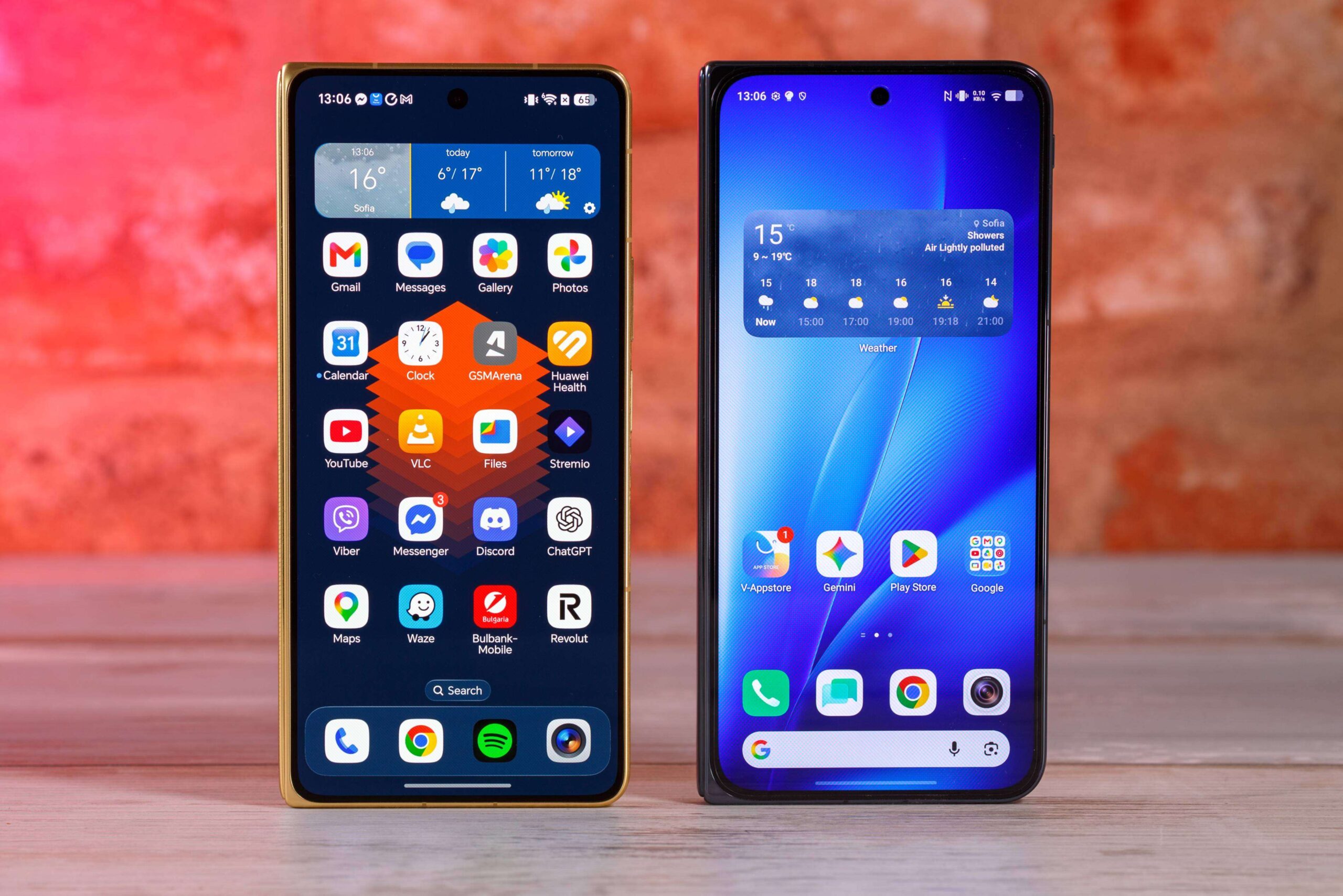 Honor Magic V6, left, vivo X Fold6 on the right